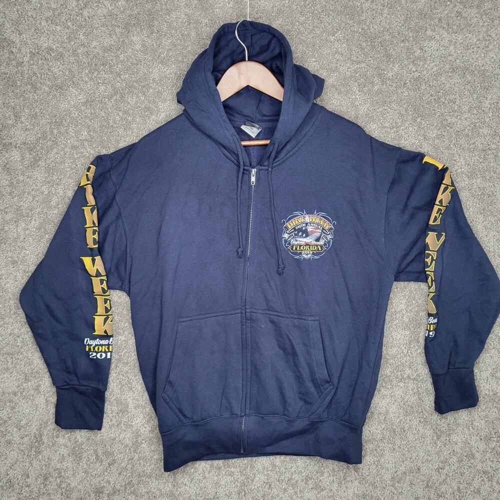 Bike Week 76th Annual Daytona Beach Black Hoodie 2019 Mens Size Medium